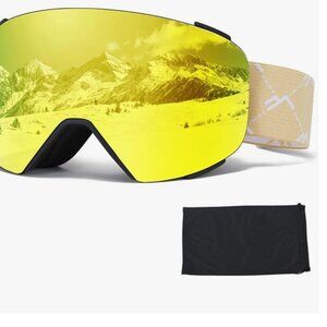 Magnetic Gold Snowboard Goggles